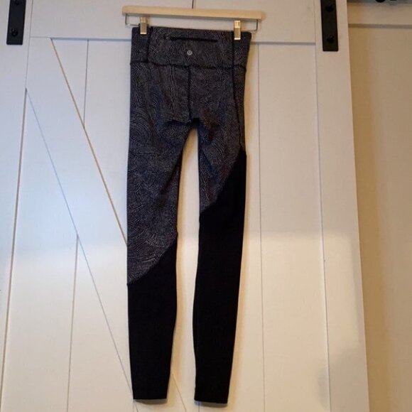 Lululemon Speed Wunder Tight *Asym Free Spirit Ice Grey Black Nulux sz 4 - Picture 5 of 8